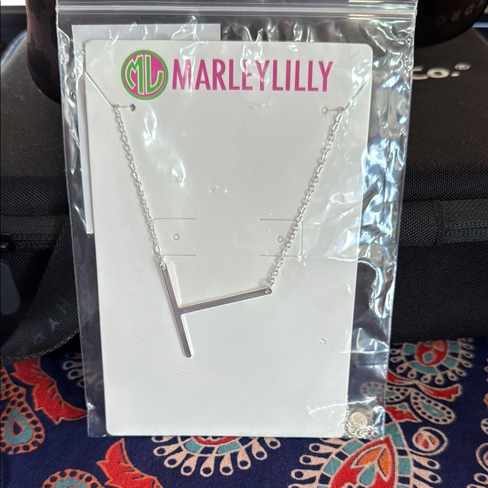 Marleylilly Silver Initial Necklace